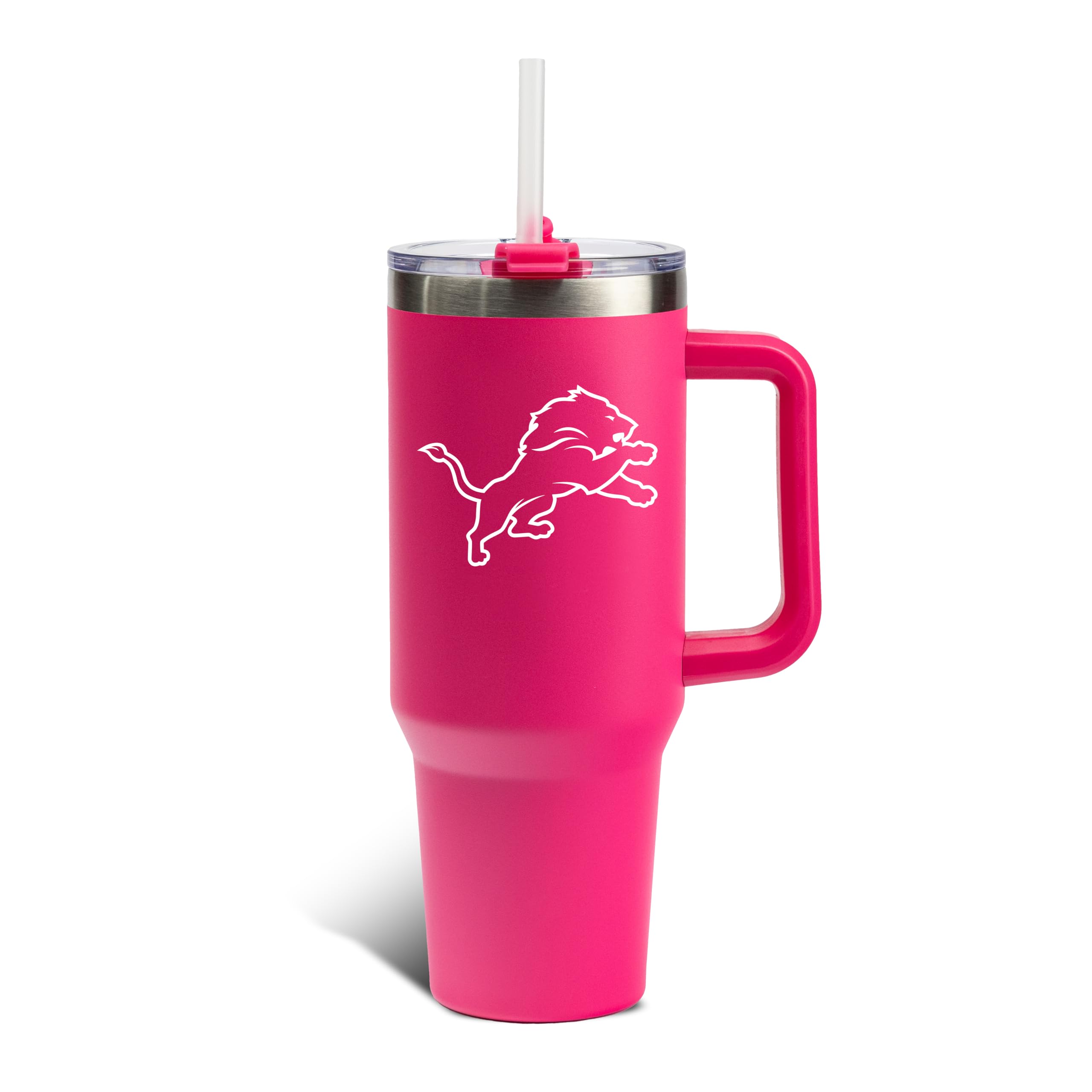 The Memory Company Officially Licensed NFL - Detroit Lions 40oz Pink Game Day Tumbler with Team Logo