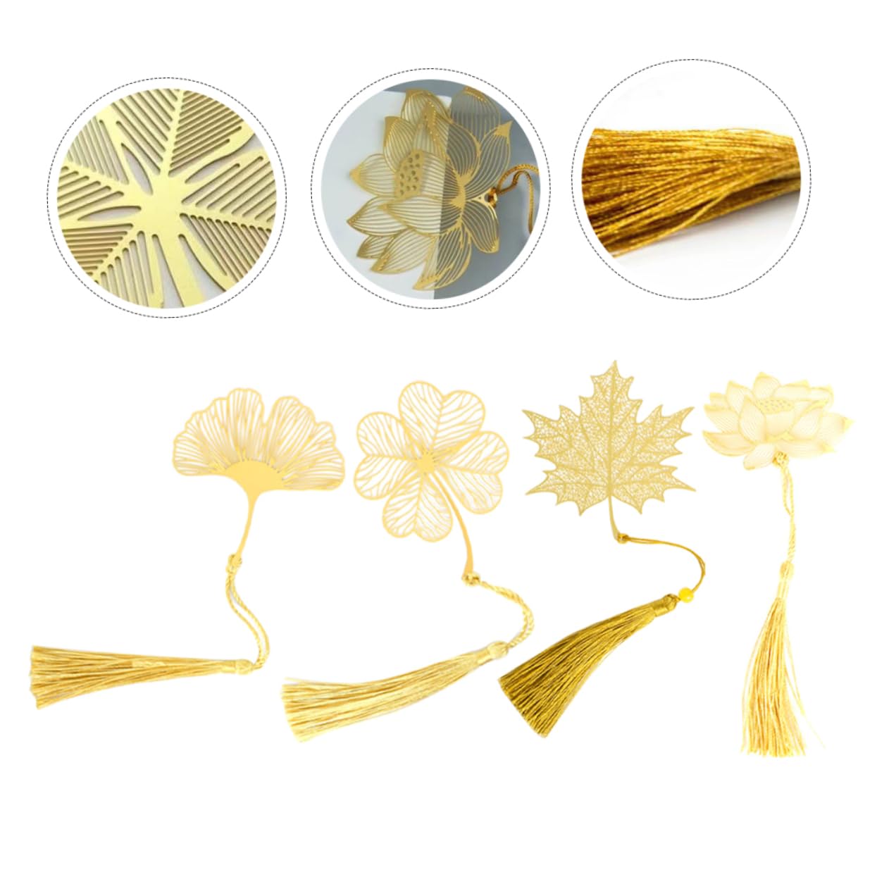 STOBOK 16stücke Teiliges Pflanzen-design Lesezeichen Kreative Buchzeichen Für Lehrer Und Geschenkideen Frischem Naturmaterial Mit Quasten Ahornblatt Kleeblatt Ginkgo Lotus