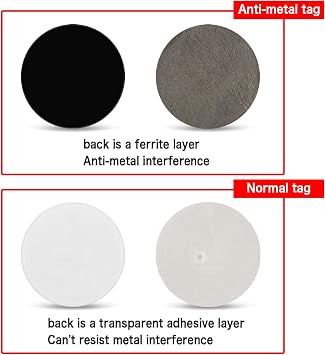 10pcs Anti Metal NFC Tags Sticker for Metal NFC Tags Black NFC Stickers on Metal NFC Tag Metal NTAG215 NFC Chip Compatible with TagMo iPhone and NFC Enabled Devices