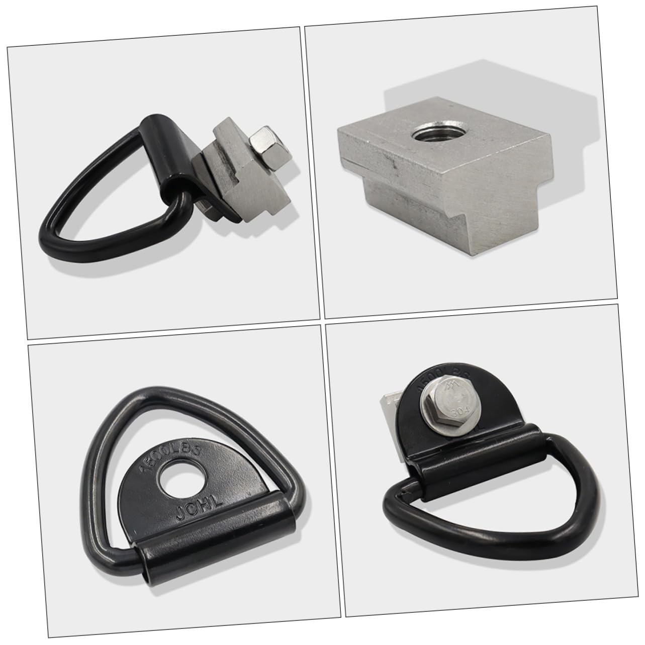 4 Sätze Edelstahl T Nut T Slot Muttern Gewinde V Ring Zurrösen für Pick up Anhänger Ladungssicherung Verzurranker