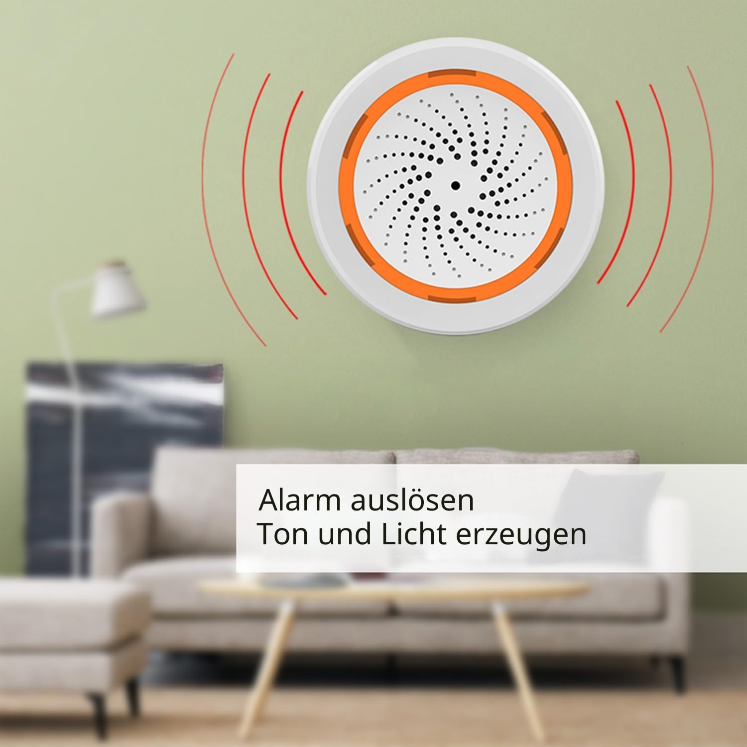【Zigbee Smart Sirene Alarm】 Drahtloser Alarm für Haussicherheit & Hausautomation, App-Steuerung, Stroboskop-Blitzalarm-Sirene 100dB Sounder, Tuya Zigbee Hub erforderlich, kompatibel mit Alexa Google
