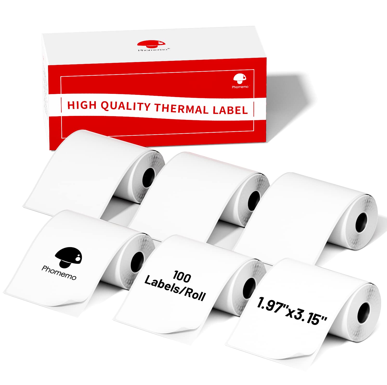 Phomemo Labels 6 Rolls, 1.97"x3.15", for M110/M100/M220/M108, 540 PCS