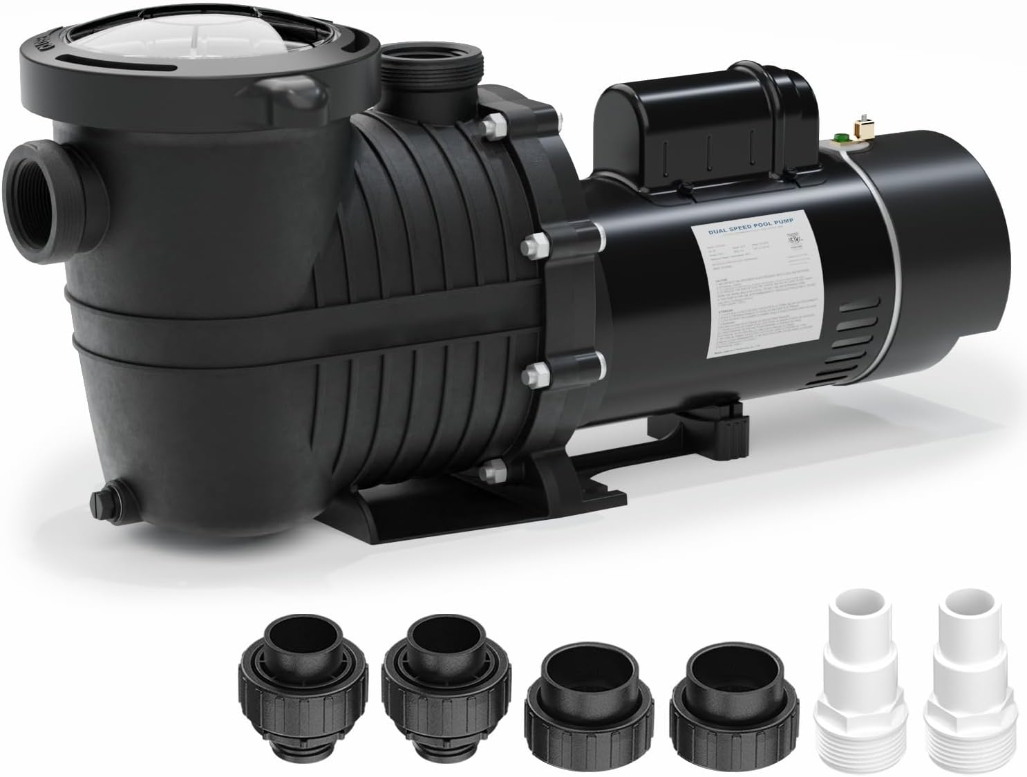 In/Above Ground Pool Pump, 2.0HP 115V/230V Dual Voltage Swimming Pool Pump with Filter Basket, 4860GPH Max Flow Circulating Pump for Saltwater and Fresh Water Pools, IP44 Waterproof, Energy Eficient