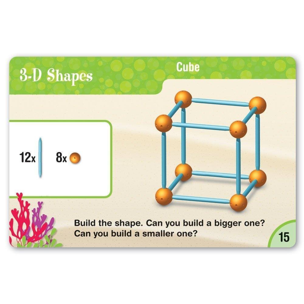 Learning Resources Dive into Shapes – Set de Geometría Infantil – Construcción de Formas 2D y 3D – Desde 6 Años – Temática Marina con Tarjetas de Actividades