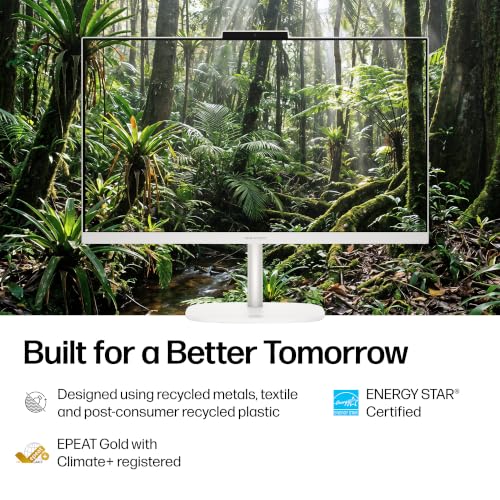 Image of HP OmniStudio 23.8 inch All-in-One Desktop PC, FHD Display, AMD Ryzen AI 3 30, 8 GB RAM, 512 GB SSD, AMD Radeon Graphics, Windows 11 Home, Cotton White, 24-cv0430 (2026)