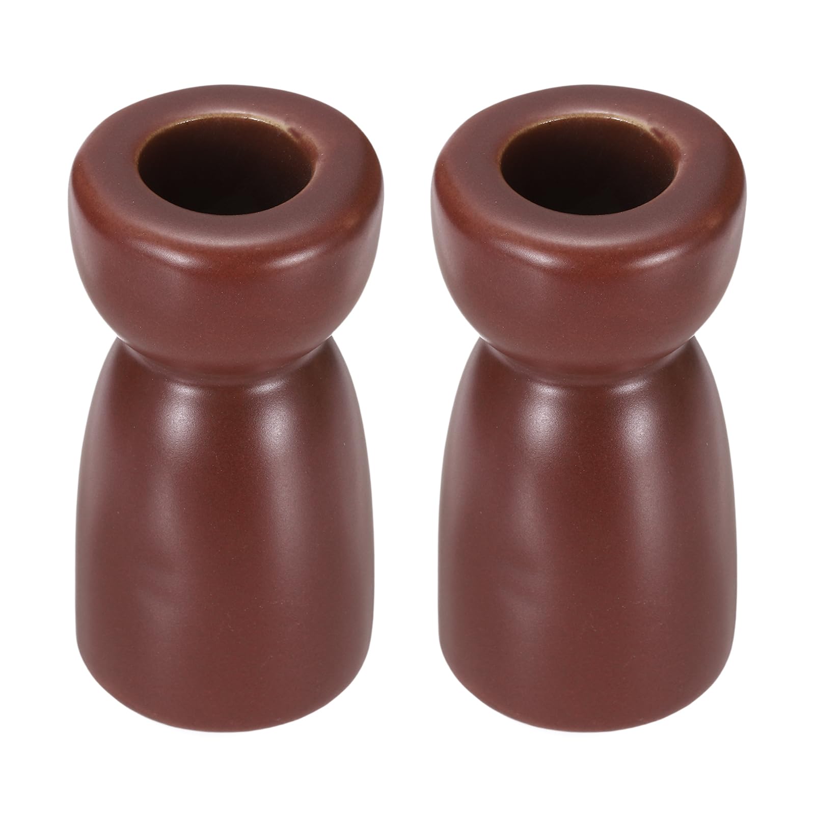 sourcing map 2 Pack Candlestick Holder Dark Red Ceramic Taper Candle Holder Candle Stand Holders Modern Style Decoration for Centerpiece Tabletops Anniversary