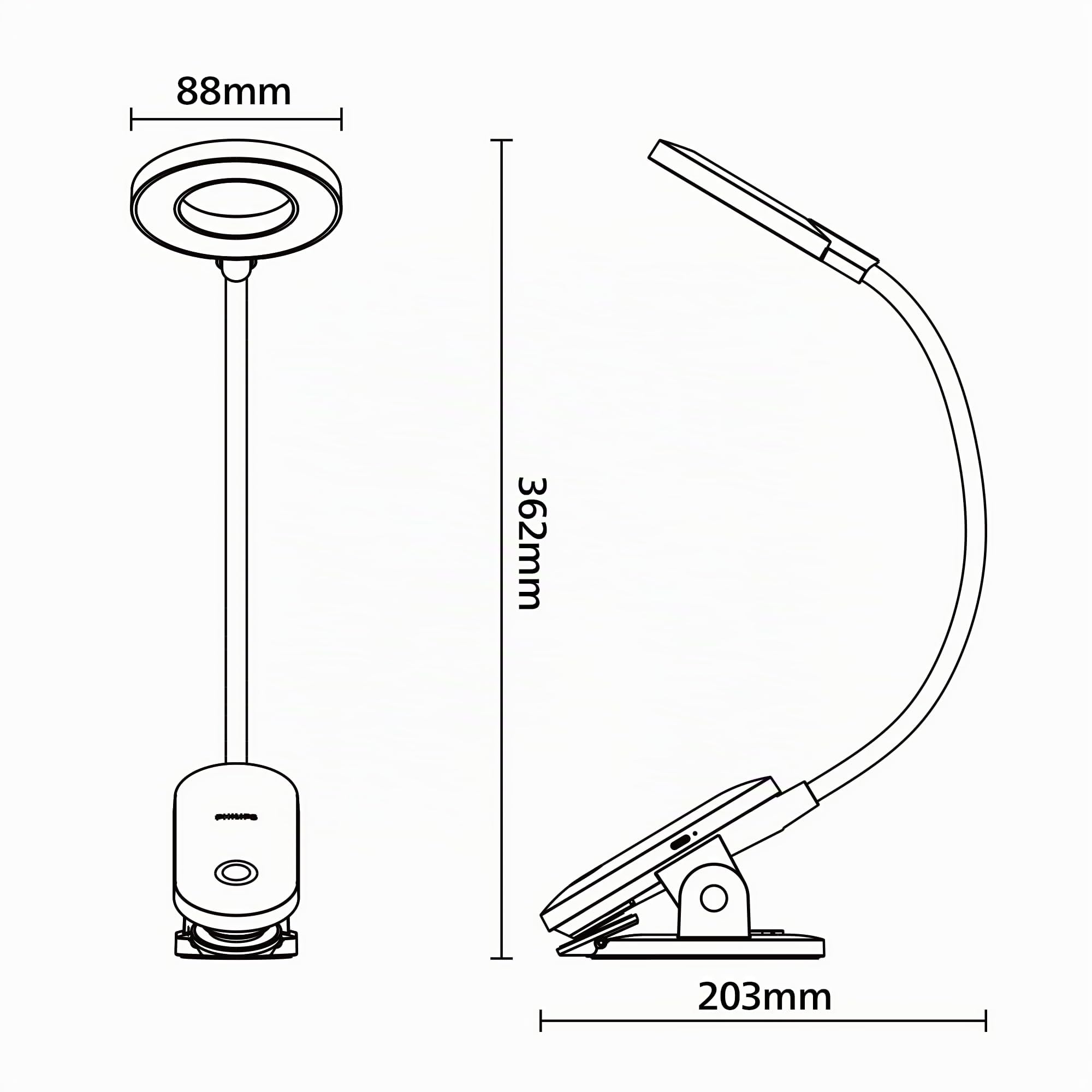 Philips LAMPADA SCRIVANIA MOD. FORYS CLIP LAMP TAVOLO RICARICABILE BIANCA 5W 4K 19439700