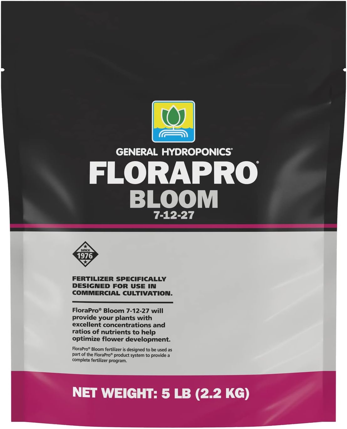 General Hydroponics FloraPro Calcium + Micros 14-0-0 Plus 17% Ca, Nutrient for Commercial Cultivation, 5 lbs.