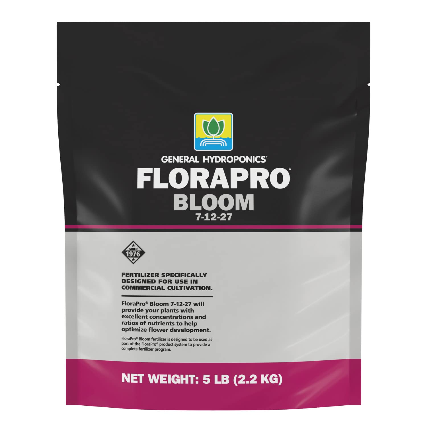 General Hydroponics FloraPro Bloom 7-12-27, Nutrient for Commercial Cultivation, 5 lbs.