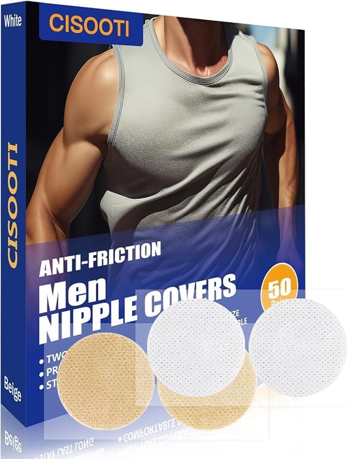 100 Pairs(200 Pieces) Men's Nipple Cover, Hide Nipple Tape, Anti-Chafing Nipple Covers for Sport and Daily Wear