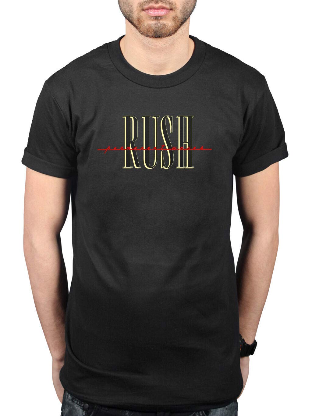 Rush Permanent Waves Men T-Shirt Tour Merch Geddy Lee Tom Sawyer Black