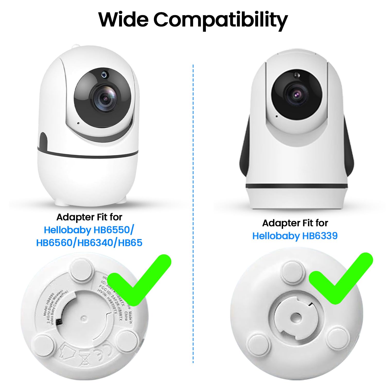 Kompatybilny z Hello Baby HB6550 / HB65 / HB6560 / HB6340 / HB6339 / 1/4-calowy otwór do monitora dla dziecka