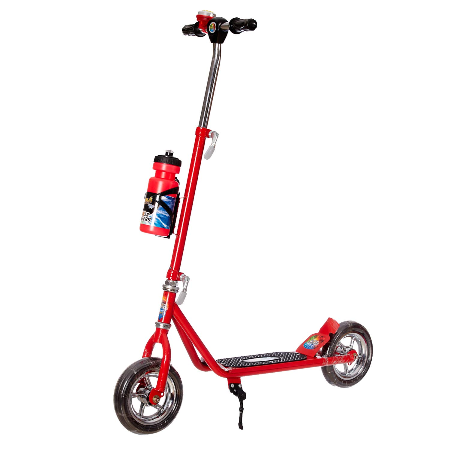 NHR Power Ranger 2 Wheeler Scooter for Kids with Sipper Stand n Bell (Height Adjustable to 90 cm Upto 10 Years for Kids) (Red)