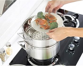 Queen深型鍋　ステンレススチール 蒸し器セット レシピ本付き ステンレス オークス 蒸し器 蒸し料理 日本製 IH ガス対応 ミニ