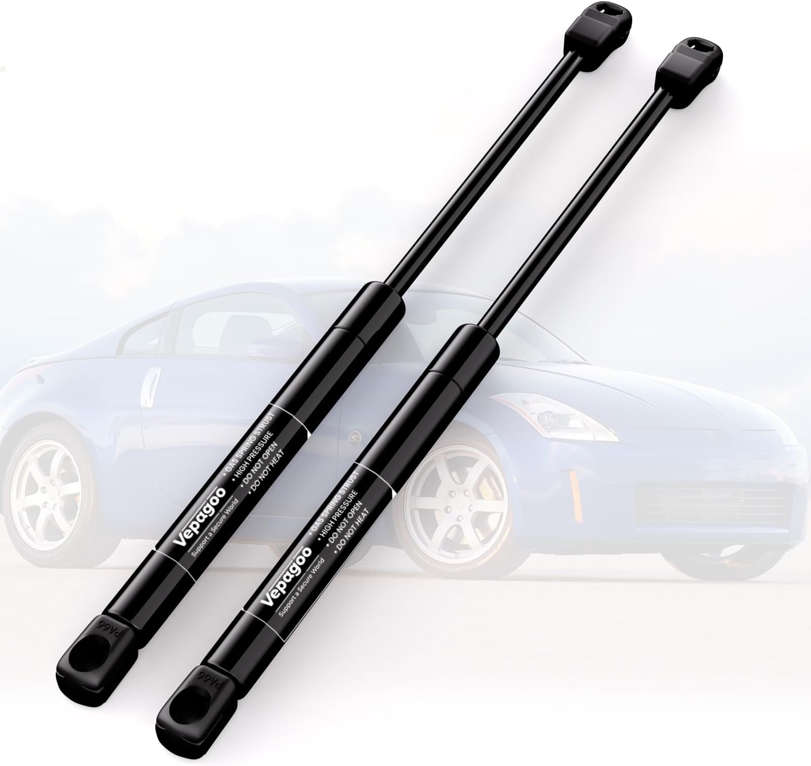 Vepagoo 4194 Rear Trunk Gas Shocks Compatible with 2003-2008 Nissan 350z Liftgate Lift Supports Struts with Added Pressure for Larger Spoiler - Includes Brackets,Set of 2