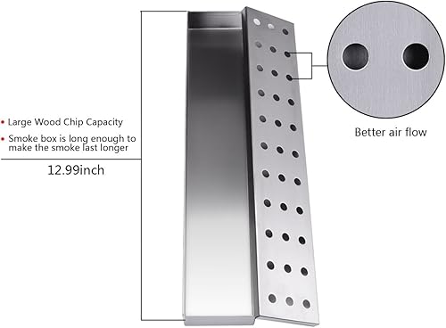Miniatura 4 de Caja para ahumar barbacoa de acero inoxidable para asar a gas, funciona con astillas de madera, accesorios para parrilla y ahumador, caja de