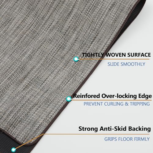 Image of Chair Mat for Hardwood & Tile Floor, 36 inch x 48 inch Heavy Duty Office Chair Mat for Rolling Chairs, Anti Slip, Non-Curve, Floor Protector for Home Office, Heathered Gray