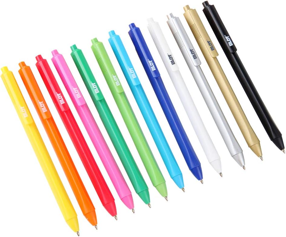 BLOT Click Retractable Ballpoint Pens, Black Ink Ballpoint