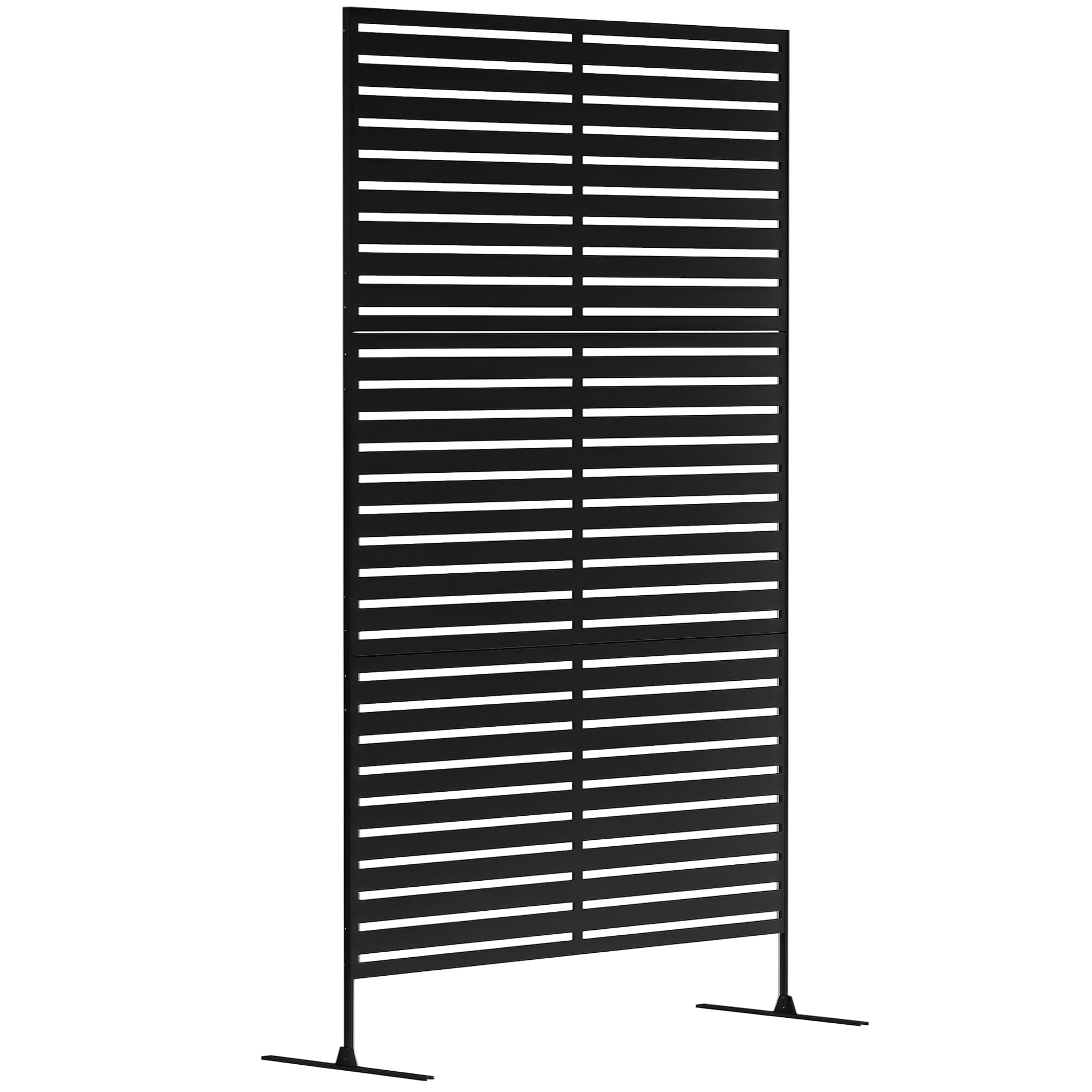 Outsunny Outdoor Privacy Screen, 122x198 cm Decorative Fence, Striped Black