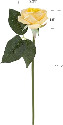 Miniatura 7 de Pure Garden Paquetes de rosas artificiales abiertas, 18 piezas de flores falsas de 11.5 pulgadas con tallos para decoración del hogar, boda o