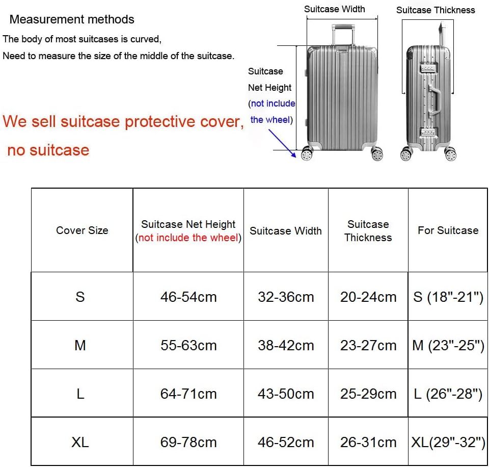 Elastic Travel Luggage Cover Travel Suitcase Protective Cover for Trunk Case Apply to 19''-32'' Suitcase Cover (T2089, S) - Image 2