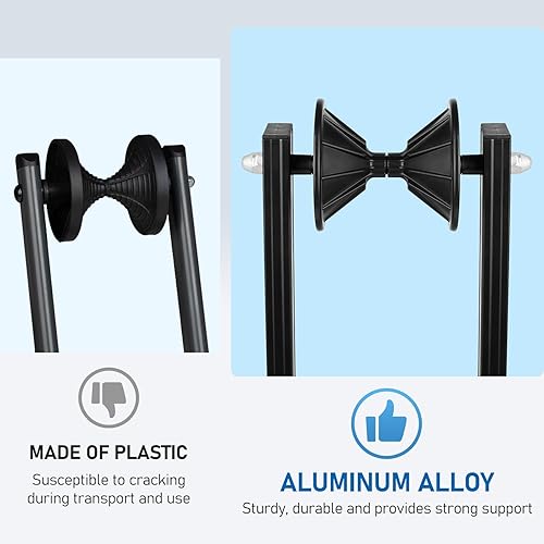 Miniatura 3 de Favoto Soporte plegable para bicicletas de montaña y carretera, almacenamiento de garaje para interiores y exteriores, soporte de estacionamiento