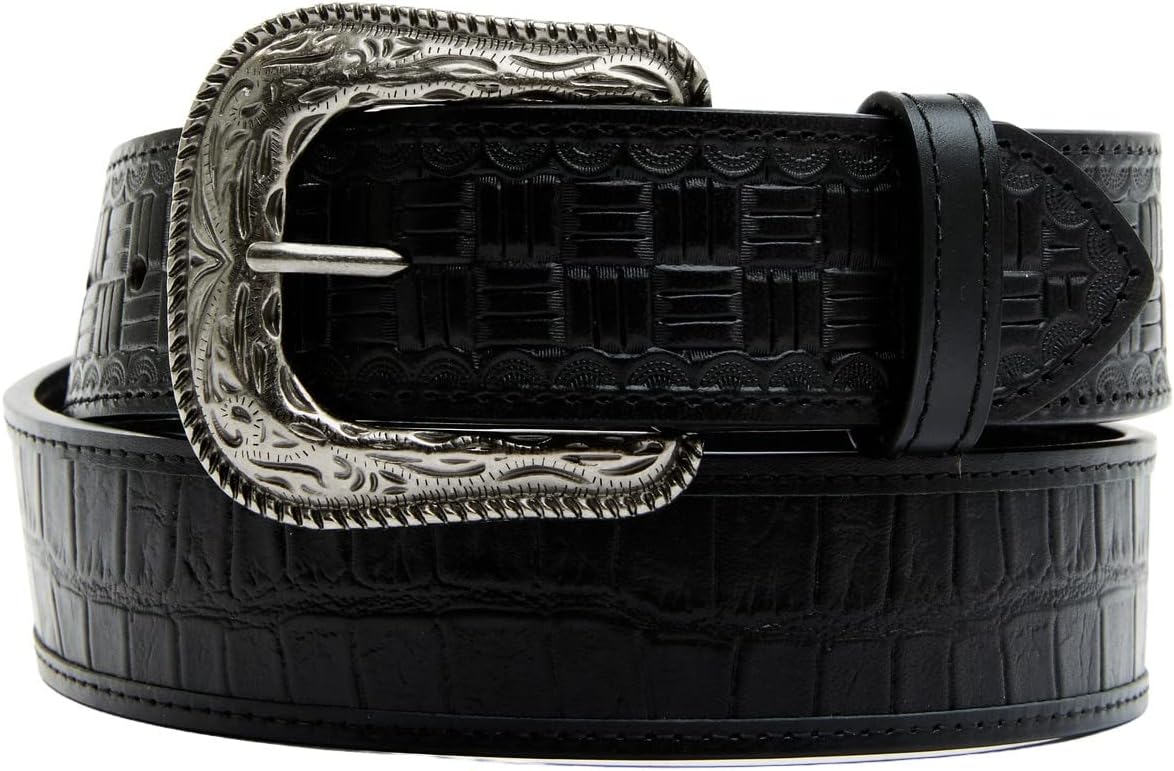 Cody James Men's Checkered Billets Alligator Print Leather Belt - Blt247-01