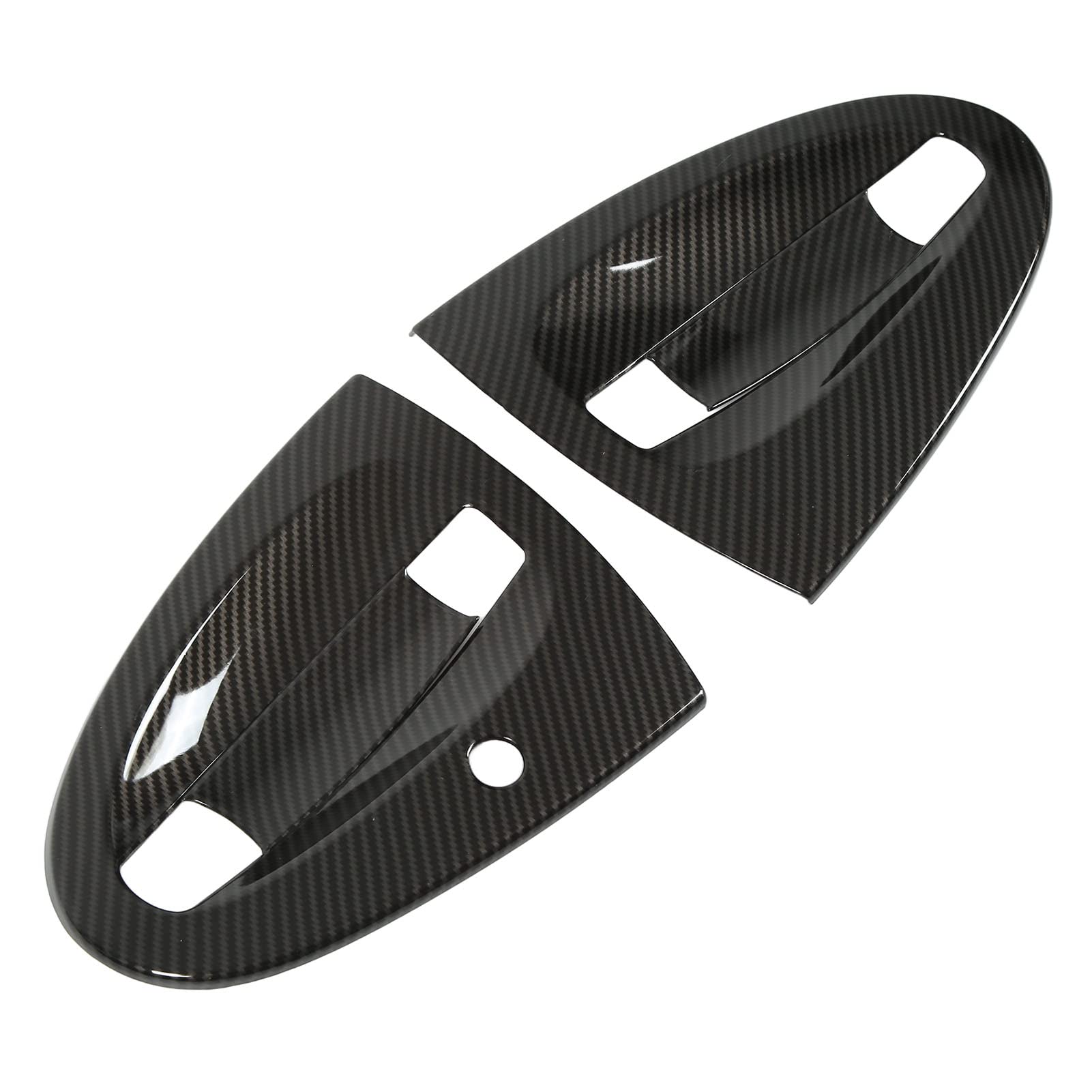 Jelquix 4pcs Carbon Fiber Style Exterior Door Handle Bowl Cover Trim Fit for Smart Fortwo W451 2009‑2015, Durable and Protective Cover