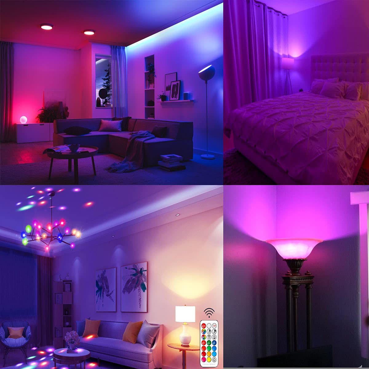 Lot De 4 Ampoules LED Noires 9 W A19 (équivalent à 75 W