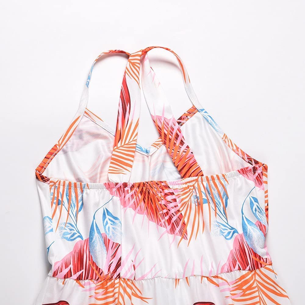 Verstellbarer Ersatz-Schultergurt, Handtaschenträger, Damen-Sommerkleid, rückenfrei, lässig, mit Blumenmuster, Spaghettiträger, Blumenmuster, langes Maxikleid, Sommerkleider (Farbe: Blau, Größe: L) (