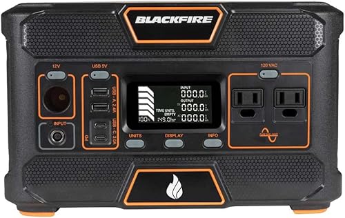 Blackfire - Klein Tools Outdoors - Estación de energía portátil, PAC505, generador solar al aire libre, batería de litio recargable, 120V500W, toma