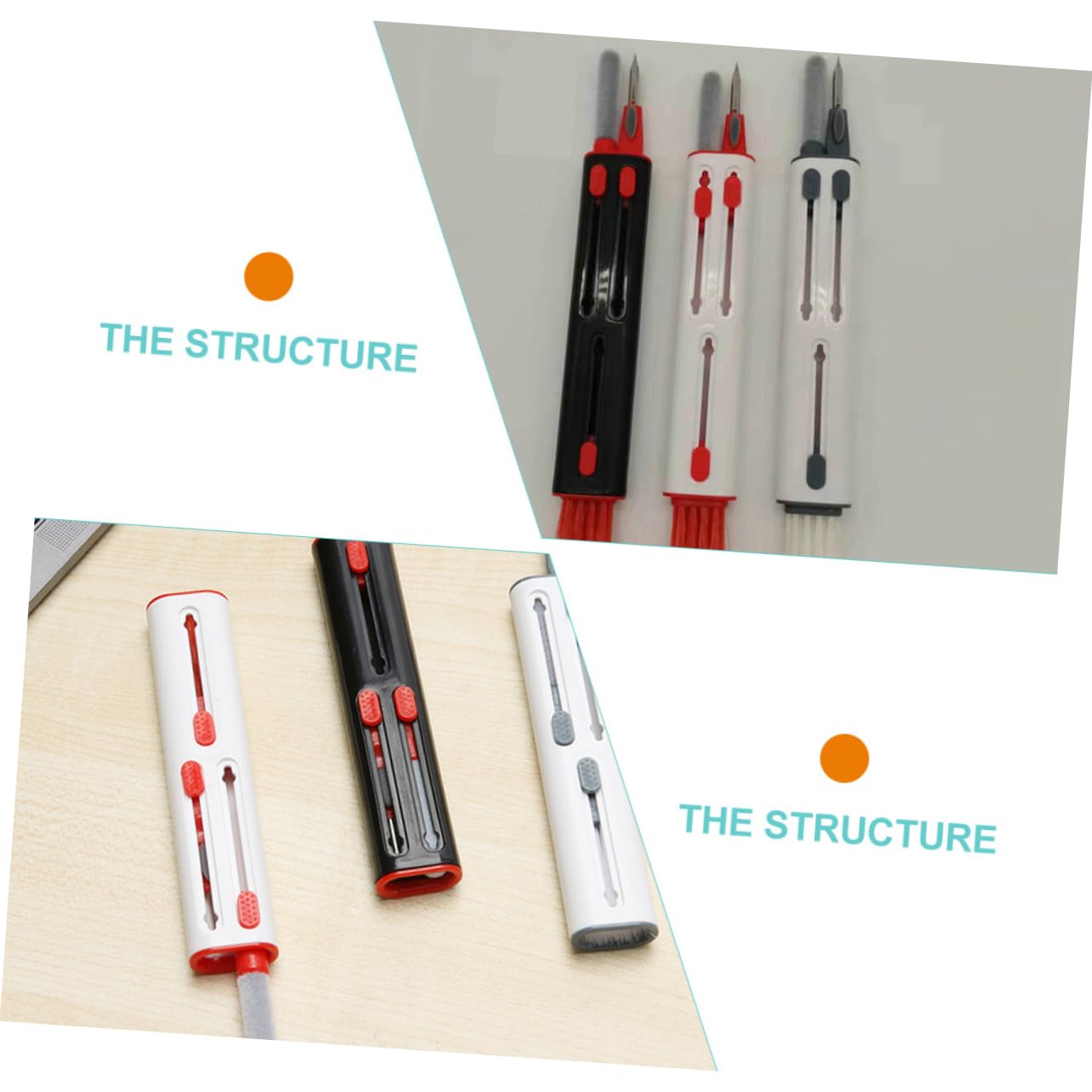 TEHAUX Keyboard Cleaning Brush Kit Keyboard Cleaner Headphone Cleaner Earphone Dust Removal Practical