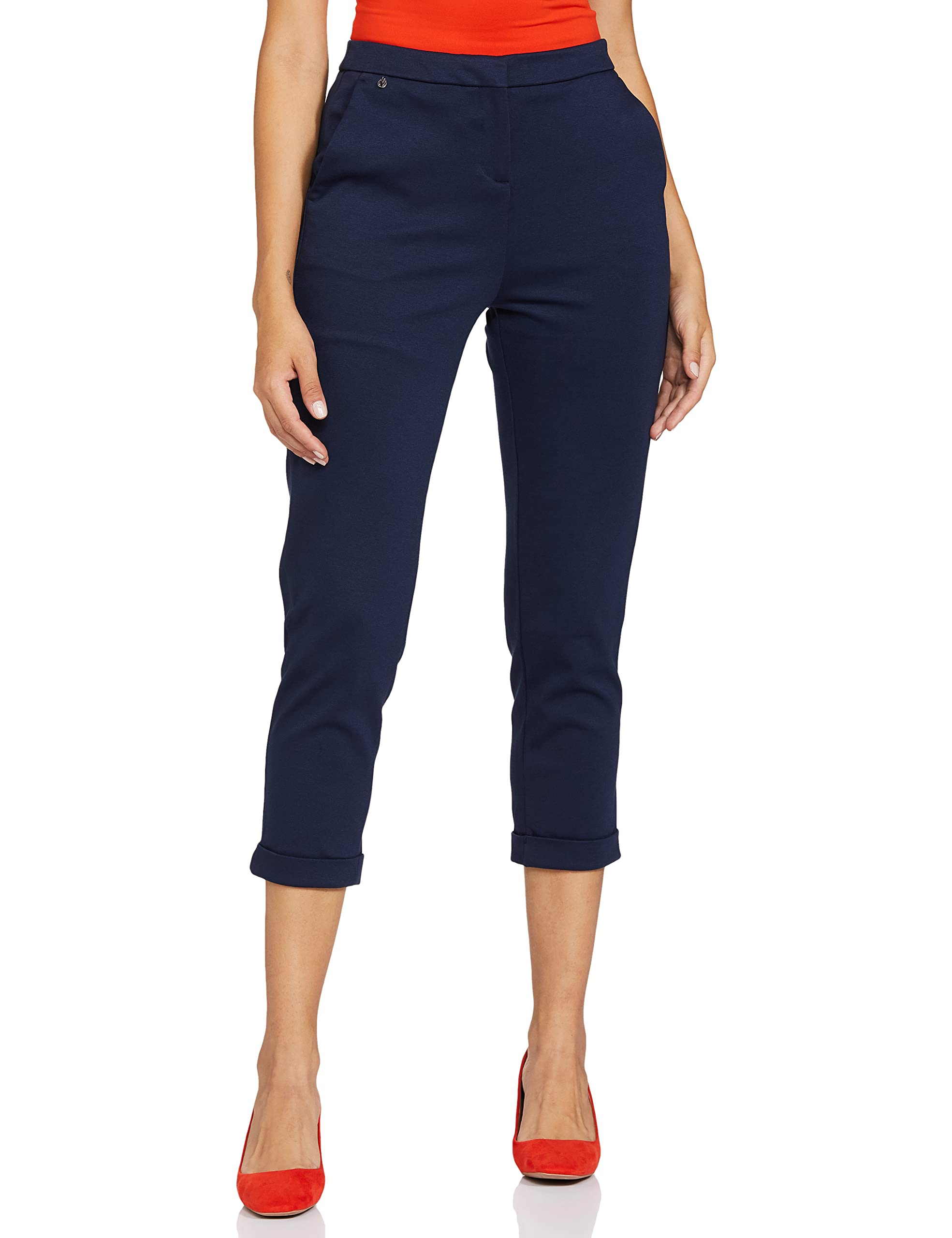 Van Heusen Woman Women's Regular Fit Pants (VWTFPRGFK25177_Navy_36)