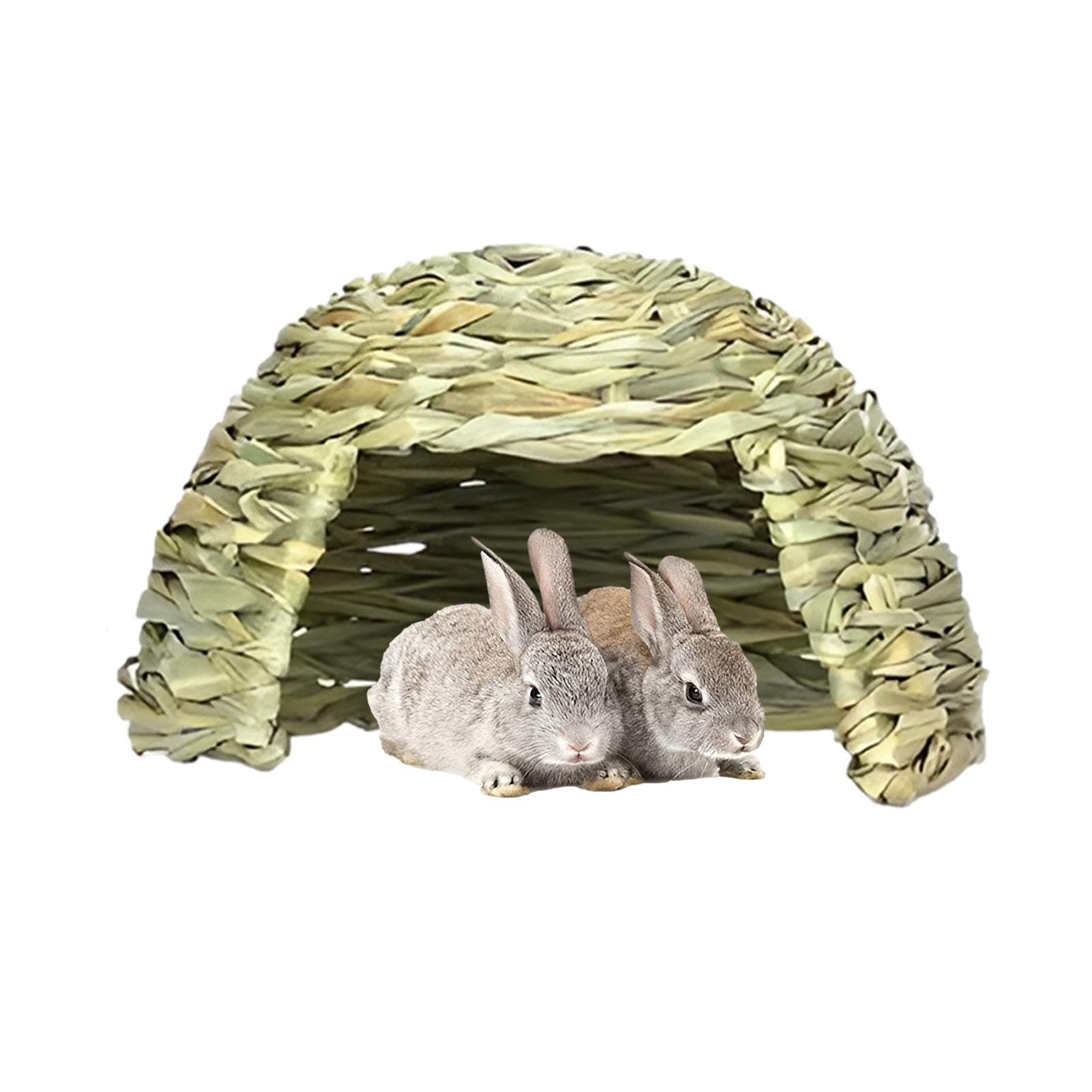 Pet Straw House -Bunny Straw House, Rabbits Hideaway Bed | Multi-Purpose Foldable Sleeping Bed Grass Hiding Nest, Pet Safe Resting Habitat Decor Hay Bed Playhouse for Chinchillas Hamsters