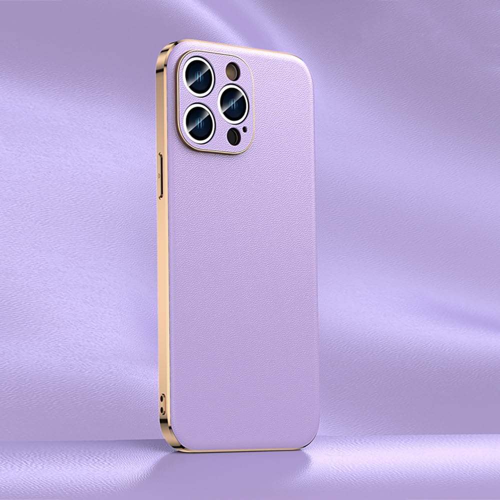 Coque iPhone 12 en cuir véritable violet : l'accessoire idéal de votre quotidien dynamique