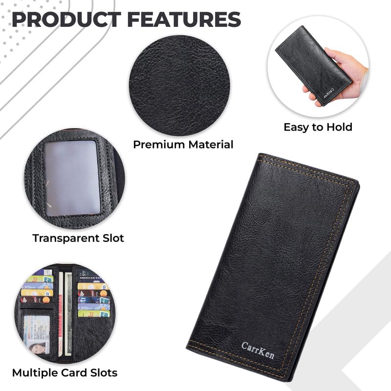 Image of Kraptick Bi-Fold Wallet Organizer, Card Holder for Men & Women, Stylish Long-Slim Design (MFP912)