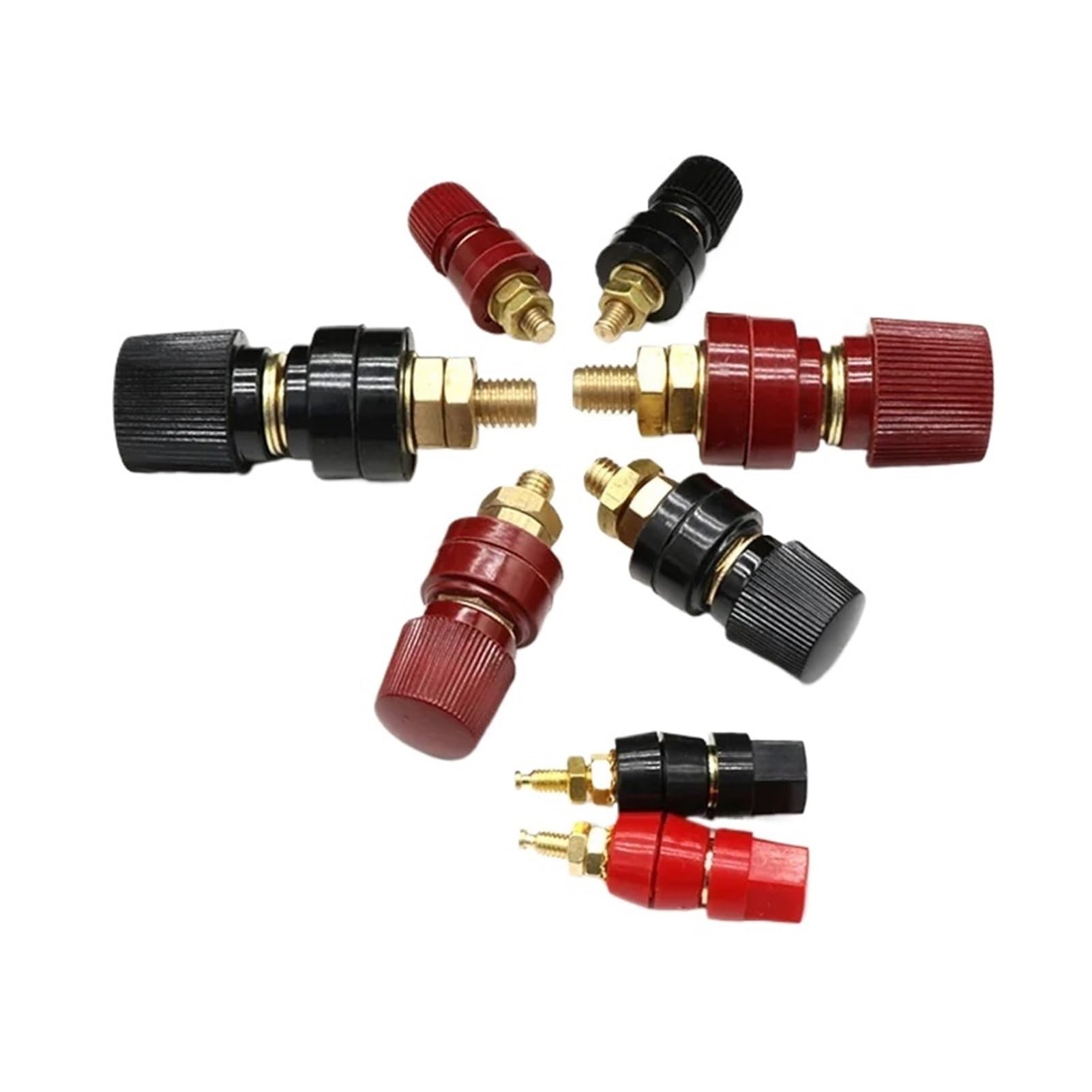 Power Junction Post Connectors Wire Binding Post Thread Screw M5 M6 M8 M10 Weld Inverter Clamps Power Supply Connect Terminal Splice Terminal(M10 Black,10 Pieces)