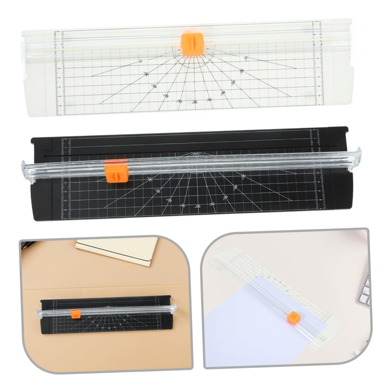 2 Pezzi Taglierina Carta Portatile Mini Cutter per Scrapbooking e Progetti Creativi Lama Design Sicuro e Leggero per Studenti e Principianti
