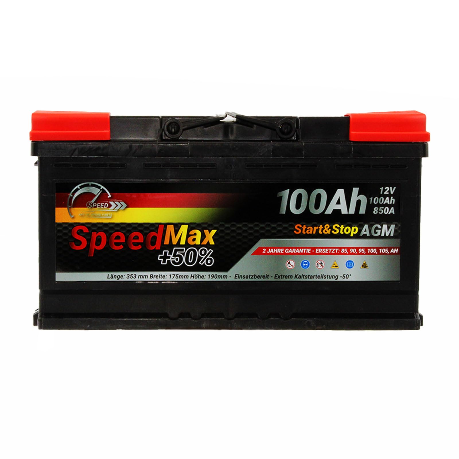 Batteria Speed Max 100Ah AGM 850A Start&Stop 12V