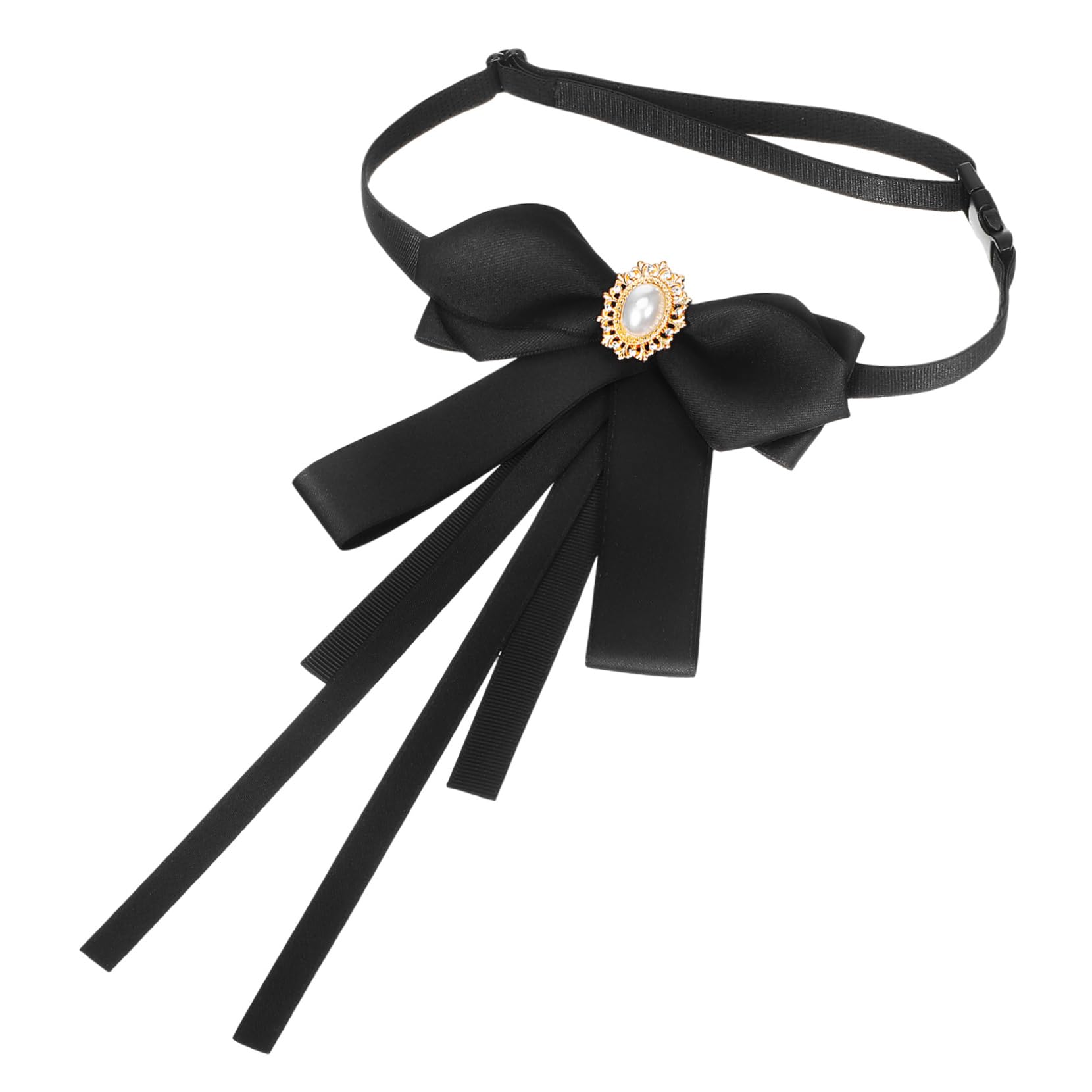 Ipetboom Women's Bow Tie Ribbon Bow Tie for Women for Clothes Ribbon Clip Pin Jewel Neck Brooch Decor Detachable Clothes Shirt
