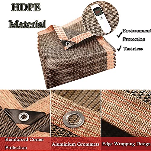 Toile d'extérieur 5x5m marron avec œillets pour protection jardin