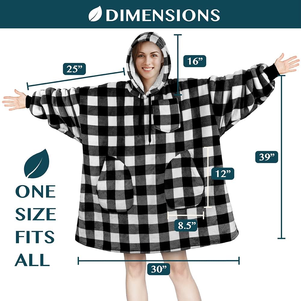 PAVILIA Blanket Hoodie for Women, Sherpa Wearable Blanket Men, Oversized Sweatshirt Blanket, Fleece Hooded Blanket Sweater - Image 7