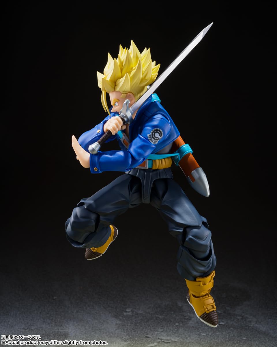 TAMASHII NATIONS - Dragon Ball Z - Super Saiyan Trunks -Chłopiec z Przyszłości- (Reedycja) Figurka Akcji S.H.Figuarts | Dragonball Z 15 cm figurka S.H. Figuarts - Super Saiyan Trunks The Boy from The Future Reissue
