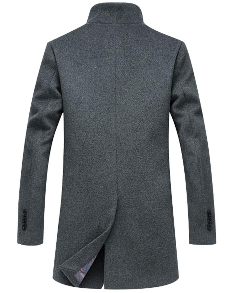 Męski płaszcz wełniany Slim Fit płaszcz biznesowy płaszcze trencz, Styl 1 szary, S