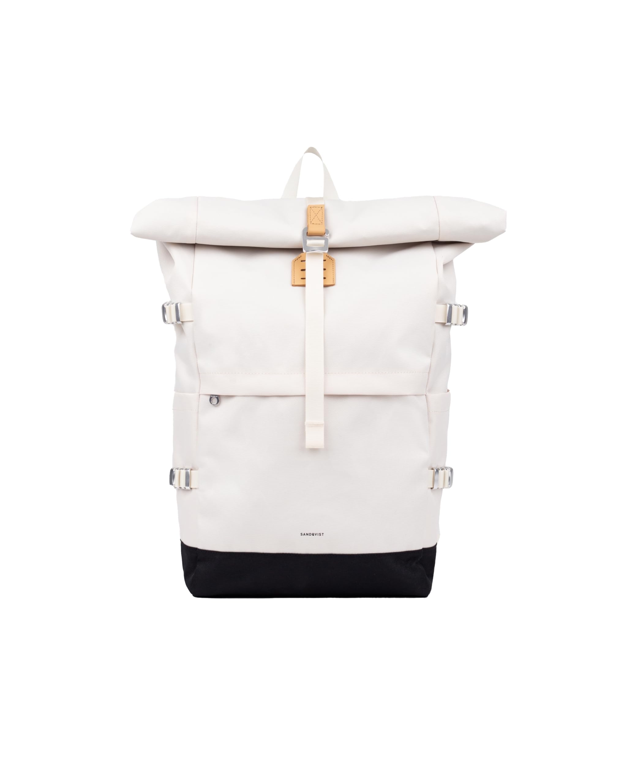 Sandqvist Icon Rolltop Backpack 16”, 26L, White, Laptop Backpack, 16" Laptop Compartment, Water-Resistant, Recycled Materials