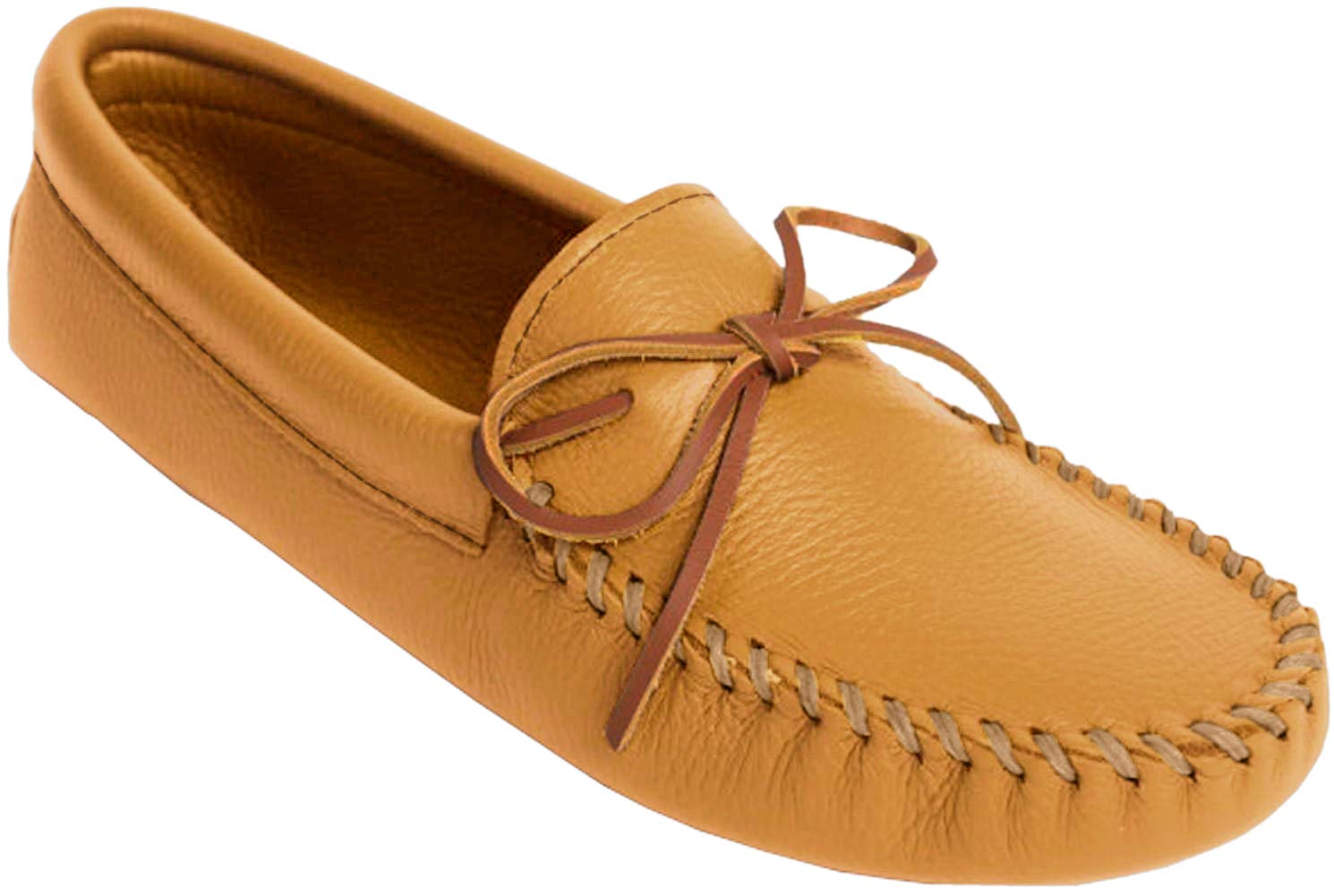 Minnetonka Men's Double Deerskin Softsole Moccasins Natural 12 M US