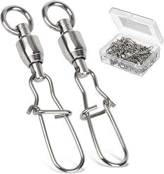 Amazon Amysports 高強度 ステンレス スイベル 耐腐食 海釣り 釣り道具 ルアー スナップ ボールベアリングスイベル ボール ベアリング 釣り 仕掛け Amysports スイベル スナップ