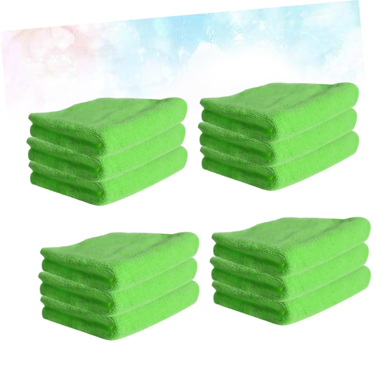 Toalla de Cocina de Microfibra Verde, 12 Piezas, Limpieza y Absorción | Antiadherente, Lavable a Máquina, Descontaminación Superior, Diseño Clásico para Puerta y Muebles