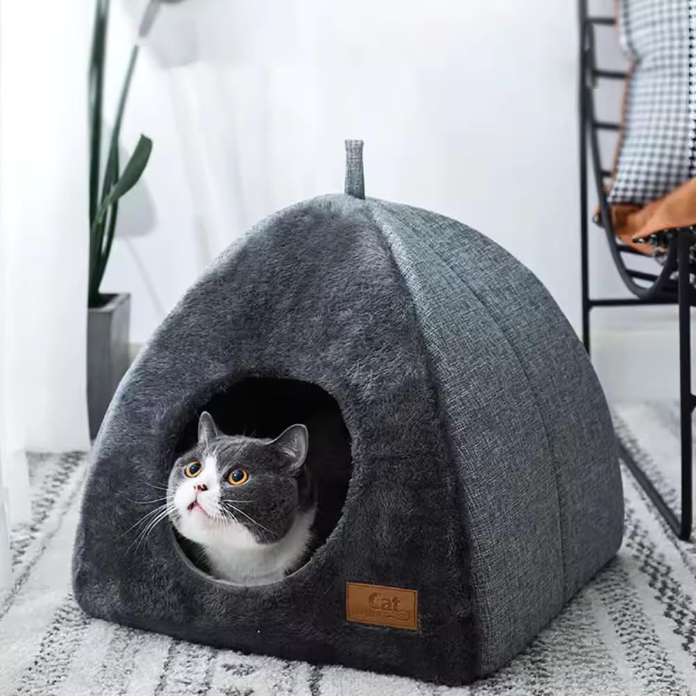 Vinskep Pet Bed Warm Cave Nest Sleeping Bed Cats,Dogs Houses for Indoor Cats,Dogs with Removable Foam Cats,Dogs Bed Puppy House for Cats and Small Dogs Gray (Pack of 1) (B0D5HS2XCD) Amazon Price History, Amazon Price Tracker