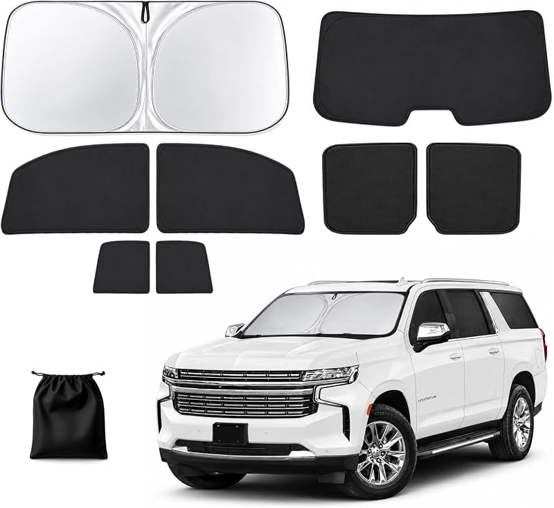 Kit de Protetores Solares para Janelas Chevy Suburban 2021–2025 com Cobertura Completa e Estrutura Dobrável Tozaroa